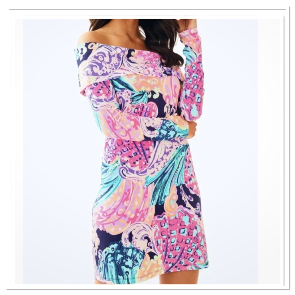 Lilly Pulitzer Trisha All That She Wants Off Shoulder Tunic Jersey Dress